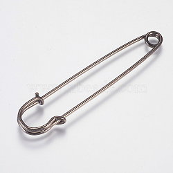 Iron Brooch Findings, Kilt Pins, Gunmetal, 101x19mm, pin: 2mm(IFIN-WH0007-01B)