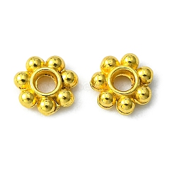 Tibetan Style Daisy Spacer Beads, Cadmium Free & Lead Free, Flower, Golden, 6x1.3mm, Hole: 2mm, about 7690pcs/1000g(TIBEB-S039-048G-RS)