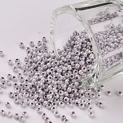 11/0 FGB Grade A Round Glass Seed Beads, Ceylon, Slate Blue, 2.3x1.5mm, Hole: 1mm, about 48500pcs/pound(SEED-N001-B-0489)