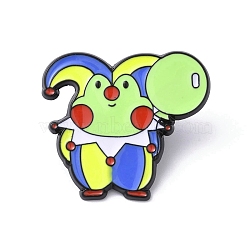 Alloy Brooches,  Enamel Pins, Joker with Animal, Frog, 27x30x1.4mm(JEWB-E036-06EB-02)