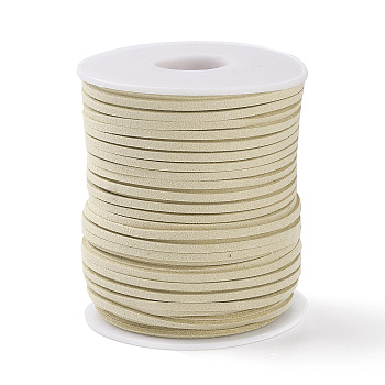 45M Faux Suede Cord, Faux Suede Lace, Cornsilk, 2~2.5x1.5~2mm, about 50 Yards(45m)/Roll