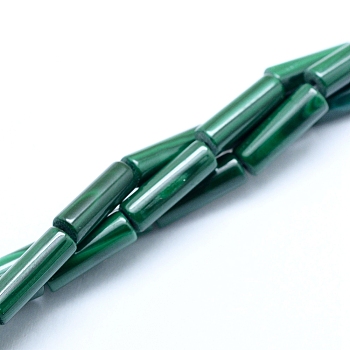 Natural Malachite Beads Strands, Column, 12~13x4mm, Hole: 0.8mm, about 33pcs/strand, 15.75 inch(40cm)