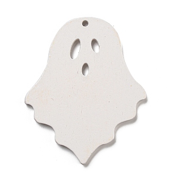 Halloween Wood Hanging Sign, for Home Halloween Party Decorations, Ghost, 80x65x4.5mm, Hole: 3mm