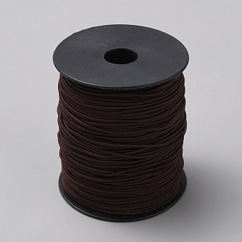 100M Polyester Elastic Cord, Round, Coconut Brown, 1.5mm