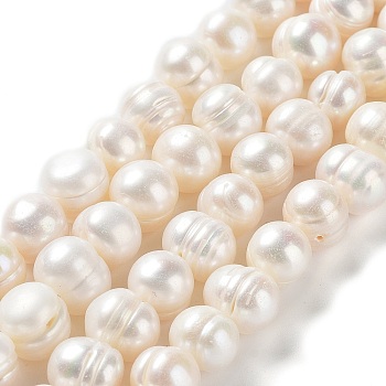 Natural Cultured Freshwater Pearl Beads Strands, Potato, Grade 2A, Antique White, 9~11.5x8.5~9mm, Hole: 0.6mm, about 36pcs/strand, 13.46''(34.2cm)