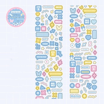 PET Plastic Stickers, for DIY Scrapbooking, Photo Album Decoration, Sky Blue, 65x42mm