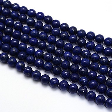 Dyed Natural Lapis Lazuli Round Beads Strands(G-O047-06-12mm)-2