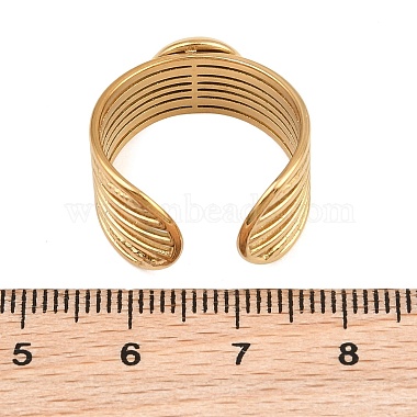 304 Stainless Steel Cuff Ring Components(SA-CBA82C8-03A-G)-3