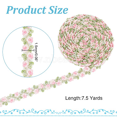 Ruban de dentelle en polyester à fleurs de 7.5 mètres(OCOR-AR0001-62B)-4