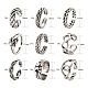 9Pcs 9 Style Alloy Cuff Finger Rings(RJEW-LS0001-28AS)-3