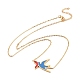 Colorful Enamel Swallow and Fish Pendant Necklace(NJEW-G019-01)-4
