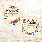 2Pcs 2 Style Single-face Printed Wooden Baby Photo Props, Birth Announcement Sign, Wooden Growth Milestone Signs, Flat Round, Old Lace, 150x3mm, 1pc/style(DJEW-WH0600-004)