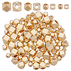 100Pcs 4 Styles Brass Spacer Beads, Polygon, Real 14K Gold Plated, 2.5~5x2.5~5x2.5~5mm, Hole: 1.2~2.4mm(KK-WR0001-52)
