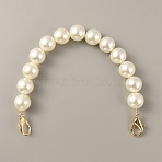 Resin Imitation Pearl Beaded Chain Purse Strap Extenders, with Zinc Alloy Lobster Claw Clasp, for Handbag Handle Replacement Accessories, Light Gold, 25cm, Bead: 16mm(FIND-WH0143-96B)