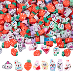 200Pcs Cartoon Handmade Polymer Clay Beads, Easter Themes, Mixed Color, 9~12x5~9.5x4~5mm, Hole: 1.6~1.8mm(CLAY-SP0001-04)