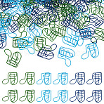 90Pcs 3 Colors PET Plastic Paper Clip, Musical Note, Mixed Color, 27.5x32.5x2.5mm, 30pcs/color(AJEW-TA0003-06)