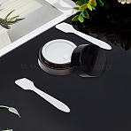 1Pc Portable Glass Cosmetics Cream Jar, Empty Refillable Bottle, Column, with 2Pcs Face Mask Cream Spoon Plastic Stick, Coconut Brown, 3.9x5.2cm, Capacity: 30g(MRMJ-LP0003-01)