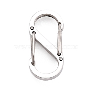 304 Stainless Steel Push Gate Snap Key Clasps, Manual Polishing, Stainless Steel Color, 15x7x4mm, Inner Diameter: 5x6.5mm(STAS-B022-03P)