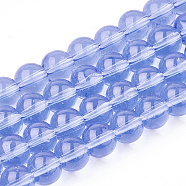 Glass Beads Strands, Round, Cornflower Blue, 8mm, Hole: 1mm, about 40pcs/strand, 11 inch~12 inch(GR8mm66Y)