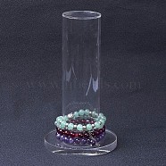 Organic Glass Vertical Tower Jewelry Bracelet Display Stand, Bracelet Holder, Column, Clear, 51x18mm(BDIS-G005-02)
