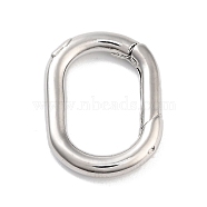 Brass Spring Gate Rings, Long-Lasting Plated, Lead Free & Cadmium Free, Oval, Platinum, 19.5x14.5x2.5mm, Hole: 14x9.5mm(KK-M293-55P)