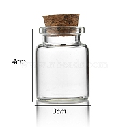 Glass Bottle, with Cork Plug, Wishing Bottle, Column, Clear, 3x4cm, Capacity: 15ml(0.51fl. oz)(CON-WH0085-71B)