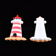 Opaque Resin Cabochons, Nautical Theme, Lighthouse, Red, 32x25x7.5mm(CRES-N021-144)