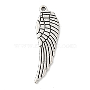 Tibetan Style Alloy Pendants, Wing, Cadmium Free & Lead Free, Antique Silver, 30x9x1mm, Hole: 1mm, about 793pcs/1000g(TIBE-Q050-106AS-LF)