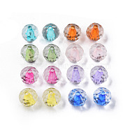 Transparent Acrylic Beads, Round, Faceted, Mixed Color, 8mm, Hole: 1.6mm, about 1810pcs/500g(MACR-S373-133-T)