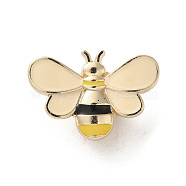 Alloy Enamel Brooch, Spring Enamel Pins, Moccasin, Bees, 19.5x28x5mm(JEWB-R026-01B)