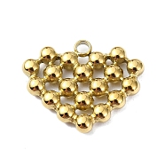 Ion Plating(IP) 304 Stainless Steel Pendants, Heart Charm, Real 18K Gold Plated, 16x19x3mm, Hole: 2mm(STAS-B058-09G-01)