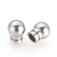 304 Stainless Steel Cord Ends, End Caps, Stainless Steel Color, 9x7mm, Hole: 3mm(STAS-Q210-46)