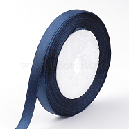High Dense Single Face Satin Ribbon, Polyester Ribbons, Midnight Blue, 1/4 inch(6~7mm), about 25yards/roll, 10rolls/group, about 250yards/group(228.6m/group)(SRIB-Q009-6mm-038)