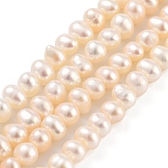 Natural Cultured Freshwater Pearl Beads Strands, Potato, PeachPuff, 4~4.5mm, Hole: 0.5mm, about 38pcs/strand, 6.89~7.09 (17.5~18cm)(PEAR-C003-10F)