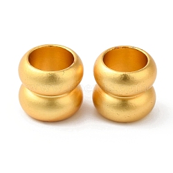 Brass European Beads, Large Hole Beads, Long-Lasting Plated, Column, Cadmium Free & Lead Free, Matte Gold Color, 12x12.5mm, Hole: 8.5mm(OPDL-H100-09A-MG)