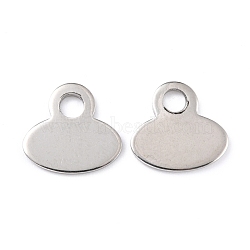 201 Stainless Steel Charms, Oval, Stainless Steel Color, 11x11.5x0.8mm, Hole: 2.5mm(STAS-K217-30)