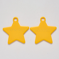 Resin Big Pendants, Star, Gold, 70x68x4mm, Hole: 8.5mm(RESI-N020-05)