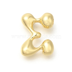 Rack Plating Brass Beads, Balloon Letter, for Personalized Name Necklaces Making, Long-Lasting Plated, Lead Free & Cadmium Free, Real 18K Gold Plated, Letter E, 23.5x17x7mm, Hole: 2mm(KK-S051-01G-E)