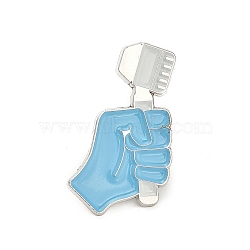 Fist with Hand Saw
Enamel Pins, Alloy Brooches for Backpack Clothes, Cyan, 29.5x21mm(JEWB-R050-02P-01)