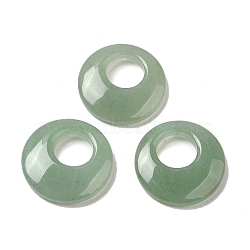 Natural Green Aventurine Pendants, Donut/Pi Disc Charms, 27.5~28x4.5~5.5mm(X-G-T122-76I)