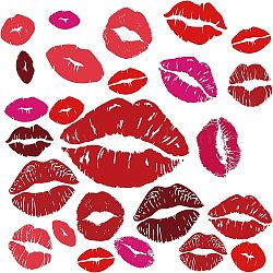 PVC Wall Stickers, Rectangle, for Home Living Room Bedroom Decoration, Lip Pattern, 390x800mm(DIY-WH0228-223)