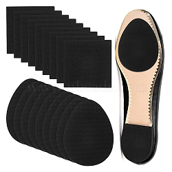 20Pcs 2 Style Shoe Sole Repair, Rubber Sole Replacement, Self-adhesive Anti-Slip Shoe Bottom Pads, Black, 65~90x65x1.5mm, 10pcs/style(FIND-OC0003-22)