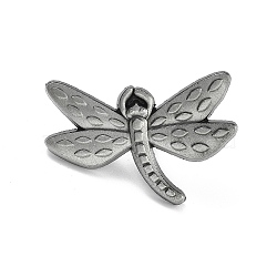 Retro Dragonfly Alloy Brooches for Backpack Clothes, Gray, 28x19mm(JEWB-V004-01C)