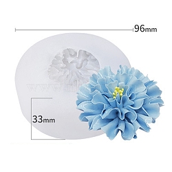 Food Grade Three Trust Flower DIY Candle Silicone Molds, for Candle Making, White, 9.6x3.3cm(PW-WG38162-16)