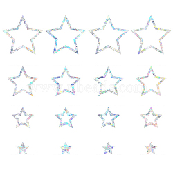 Waterproof PVC Laser No-Glue Stickers, Static Cling Frosted Rainbow Window Decals, 3D Sun Blocking, for Glass, Star Pattern, 4.7~15.1x4.9~15.75x0.02cm, 16pcs/bag(DIY-WH0304-221I)