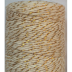 4 Ply Macrame Cotton Cord, Twisted Cotton Rope, for Crafts, Gift Wrapping, Goldenrod, 1mm, about 32.8 yards(30m)/roll(X-OCOR-L039-E19)