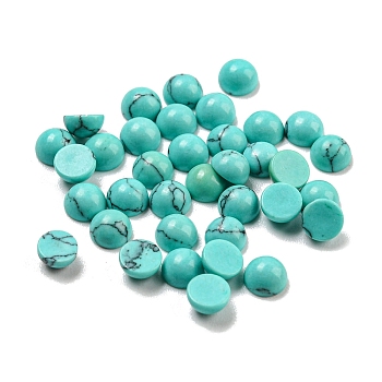 Synthetic Turquoise Cabochons, Half Round, 4x2~2.5mm