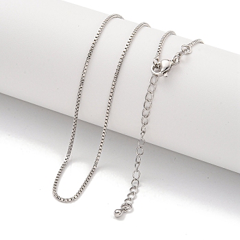 Brass Box Chain Necklaces for Women, Platinum, 16.42 inch(417mm)