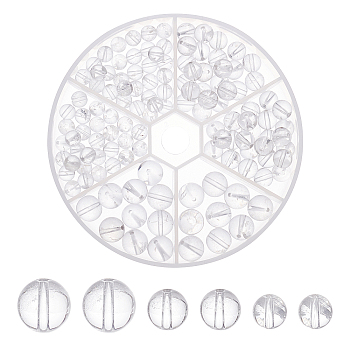 AHADERMAKER 127Pcs 3 Style Natural Quartz Crystal Beads Strands, Round, 6~6.5mm/8mm/10mm, Hole: 1mm