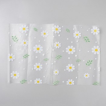 EVA Drawer Cabinet Shelf Liners, Rectangle with Flower Pattern, White, 470x300x0.5mm